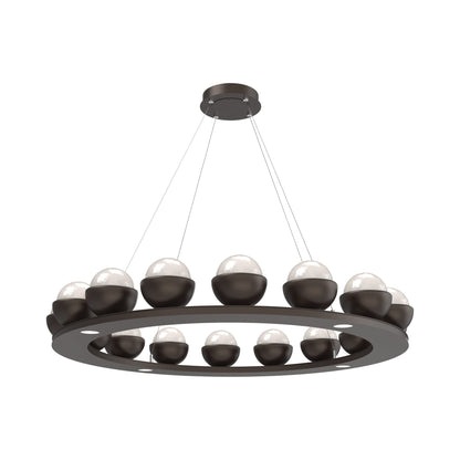 Cabochon Ring White LED Chandelier in Flat Bronze/Matching Finish (46.8-Inch).