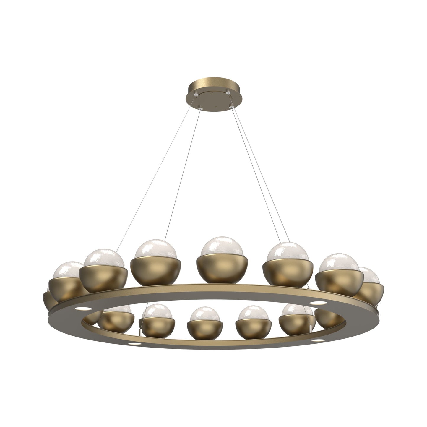 Cabochon Ring White LED Chandelier in Gilded Brass/Matching Finish (46.8-Inch).