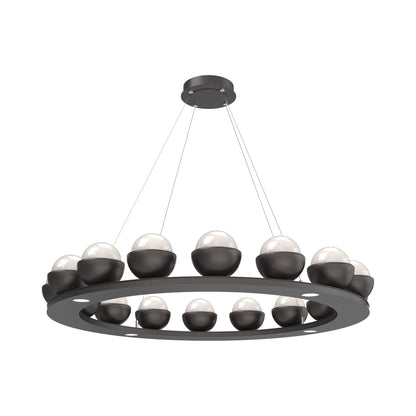 Cabochon Ring White LED Chandelier in Graphite/Matching Finish (46.8-Inch).
