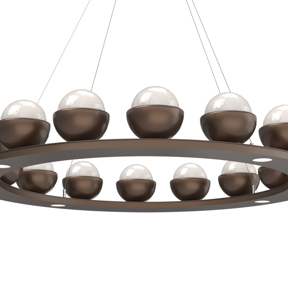 Cabochon Ring White LED Chandelier in Detail.
