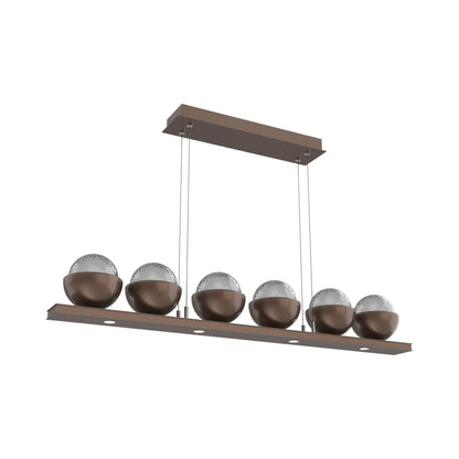 Cabochon Smoke Linear LED Chandelier in Burnished Bronze/Matching Finish (44-Inch).