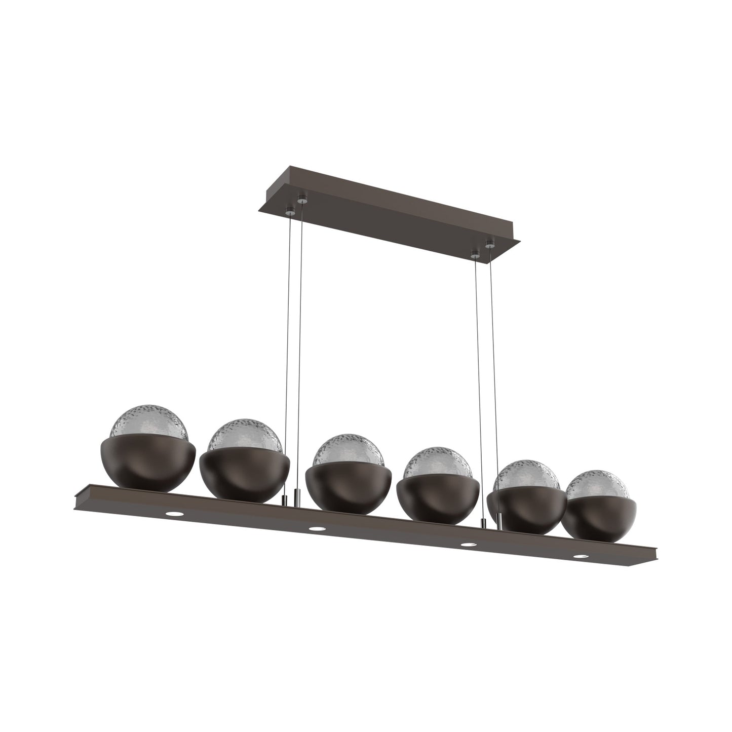 Cabochon Smoke Linear LED Chandelier in Flat Bronze/Matching Finish (44-Inch).
