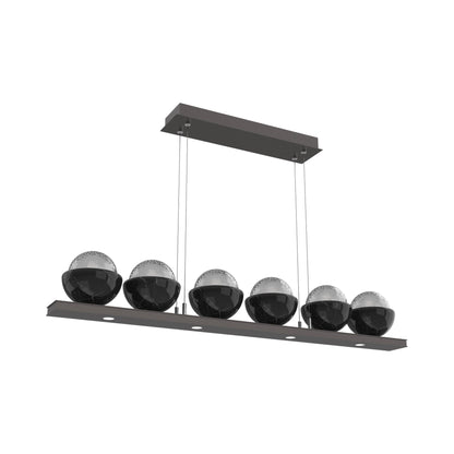 Cabochon Smoke Linear LED Chandelier in Graphite/Black Marble (44-Inch).