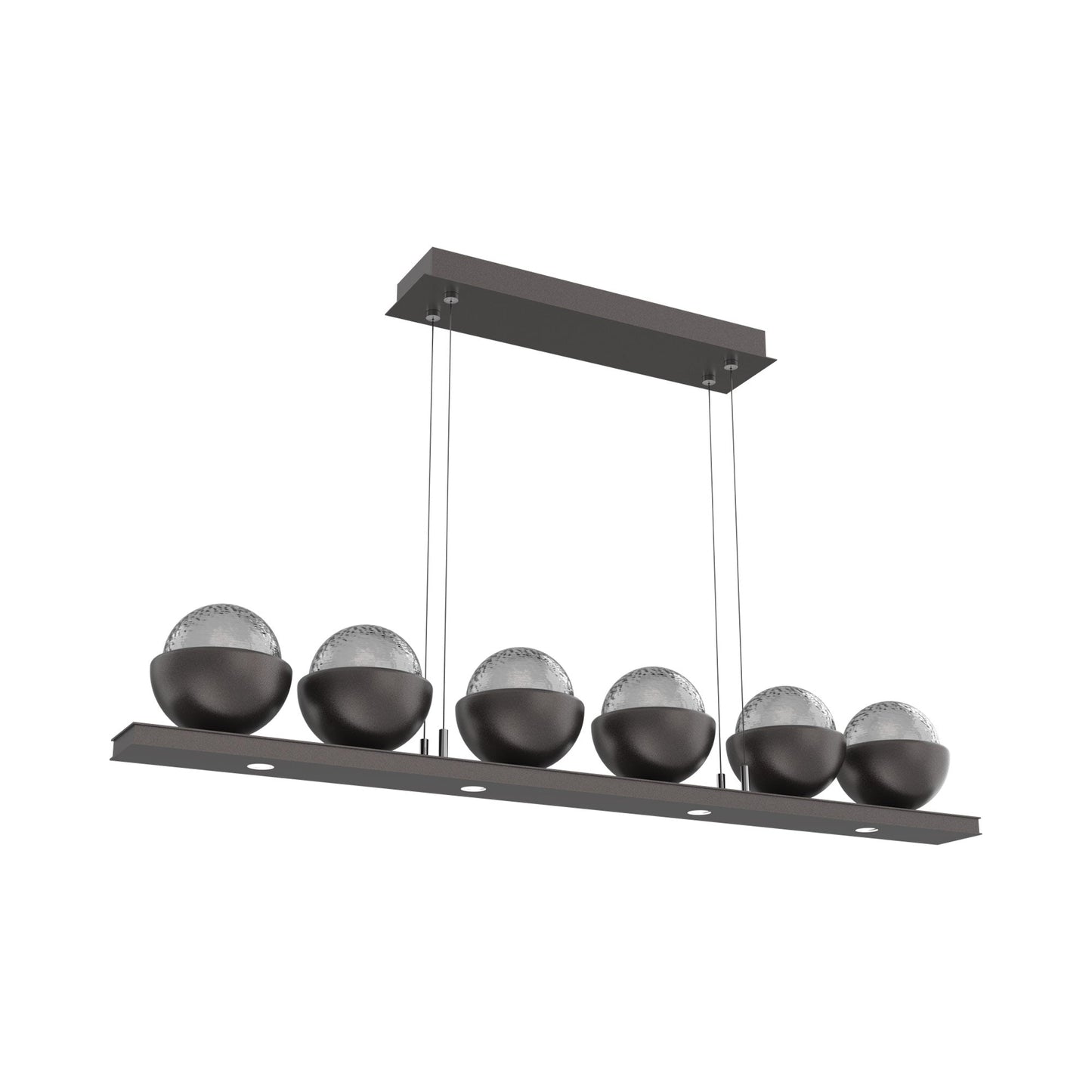 Cabochon Smoke Linear LED Chandelier in Graphite/Matching Finish (44-Inch).