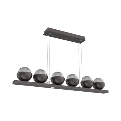 Cabochon Smoke Linear LED Chandelier in Graphite/Matching Finish (44-Inch).