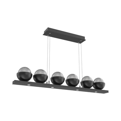 Cabochon Smoke Linear LED Chandelier in Matte Black/Matching Finish (44-Inch).