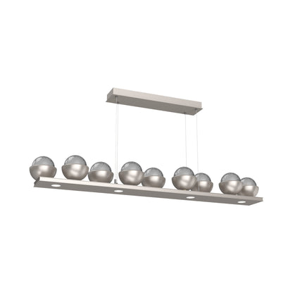 Cabochon Smoke Linear LED Chandelier in Beige Silver/Matching Finish (58.8-Inch).