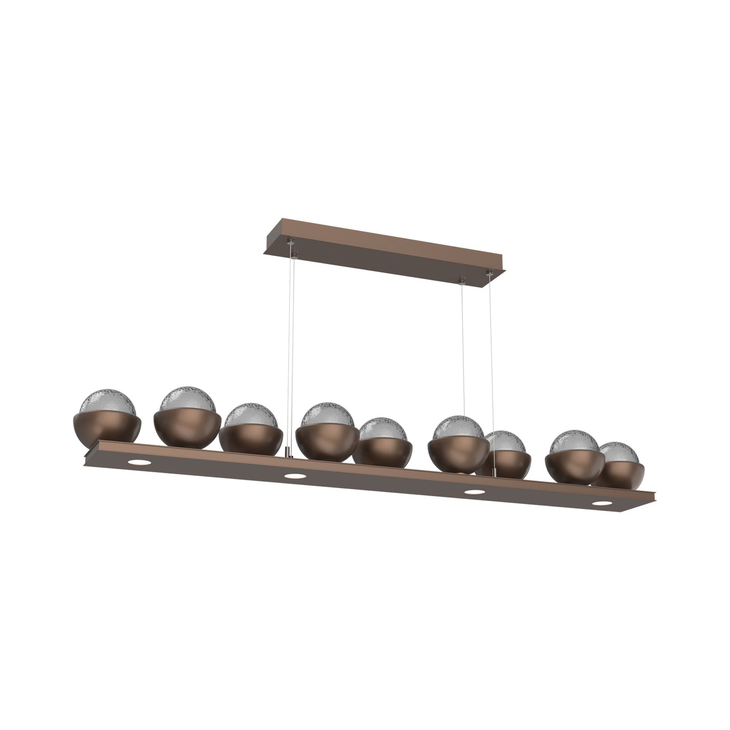 Cabochon Smoke Linear LED Chandelier in Burnished Bronze/Matching Finish (58.8-Inch).
