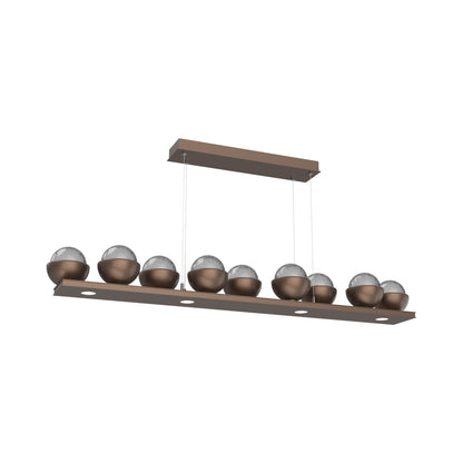 Cabochon Smoke Linear LED Chandelier in Burnished Bronze/Matching Finish (58.8-Inch).