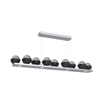 Cabochon Smoke Linear LED Chandelier in Classic Silver/Black Marble (58.8-Inch).