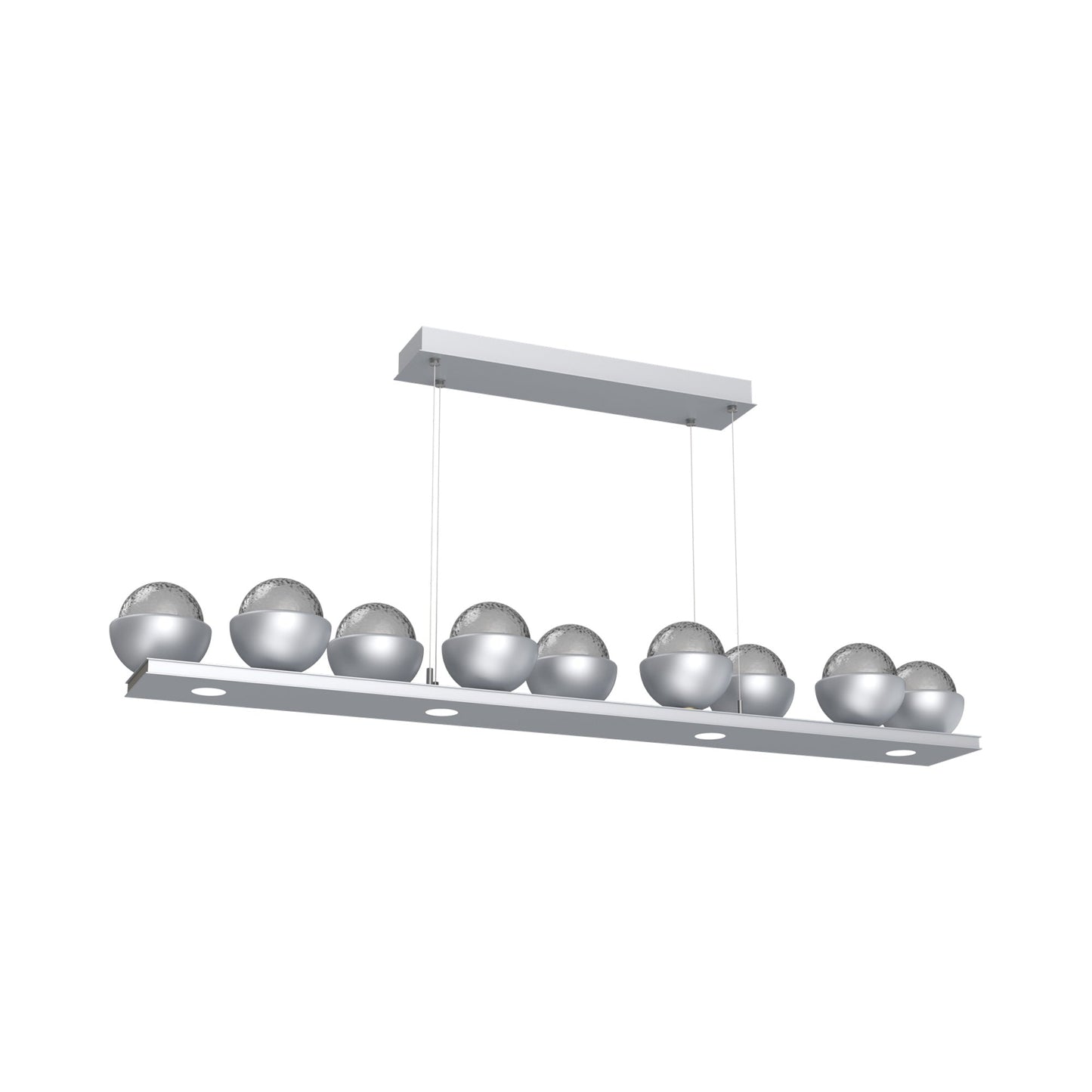 Cabochon Smoke Linear LED Chandelier in Classic Silver/Matching Finish (58.8-Inch).