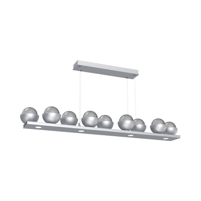 Cabochon Smoke Linear LED Chandelier in Classic Silver/Matching Finish (58.8-Inch).