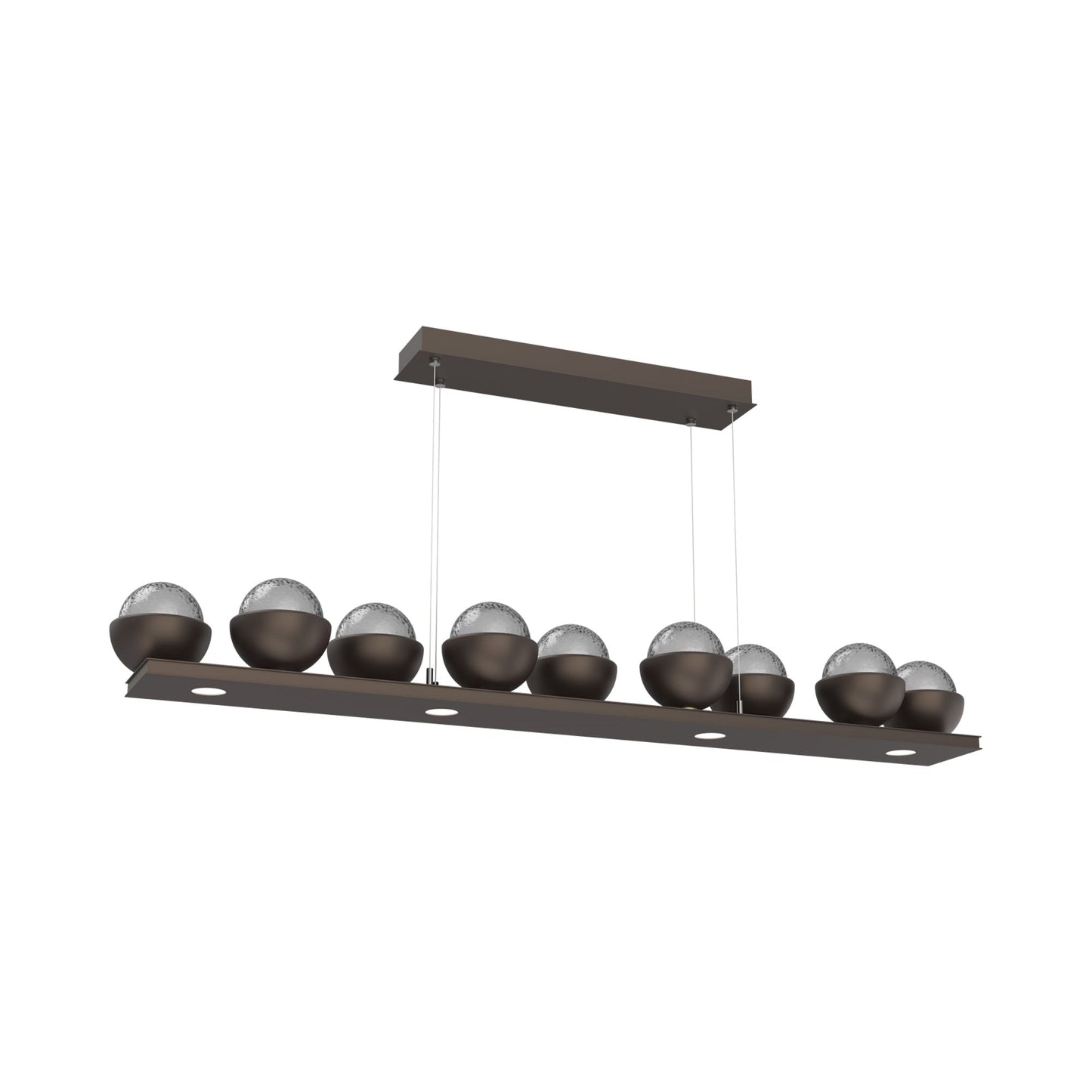 Cabochon Smoke Linear LED Chandelier in Flat Bronze/Matching Finish (58.8-Inch).