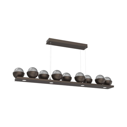 Cabochon Smoke Linear LED Chandelier in Flat Bronze/Matching Finish (58.8-Inch).