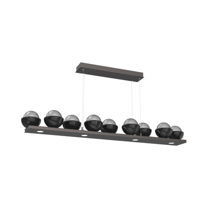 Cabochon Smoke Linear LED Chandelier in Graphite/Black Marble (58.8-Inch).