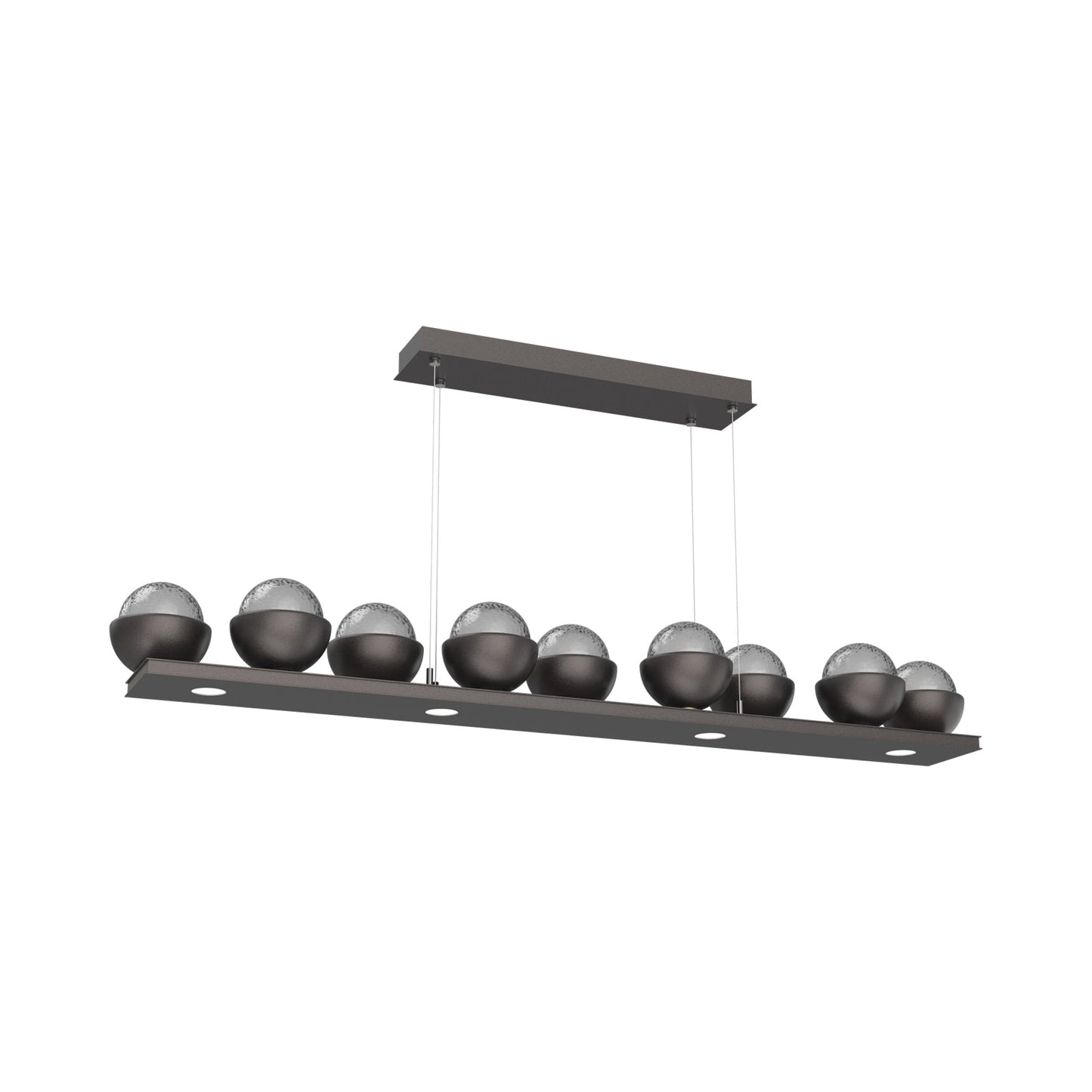 Cabochon Smoke Linear LED Chandelier in Graphite/Matching Finish (58.8-Inch).