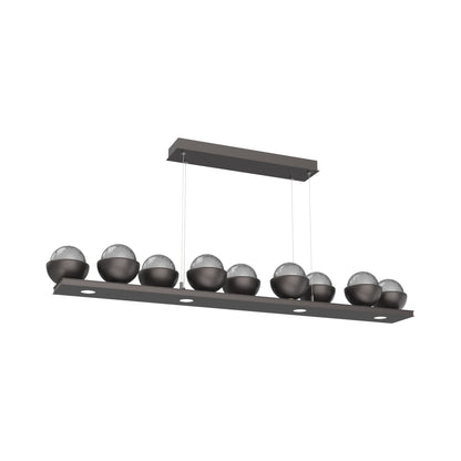 Cabochon Smoke Linear LED Chandelier in Graphite/Matching Finish (58.8-Inch).