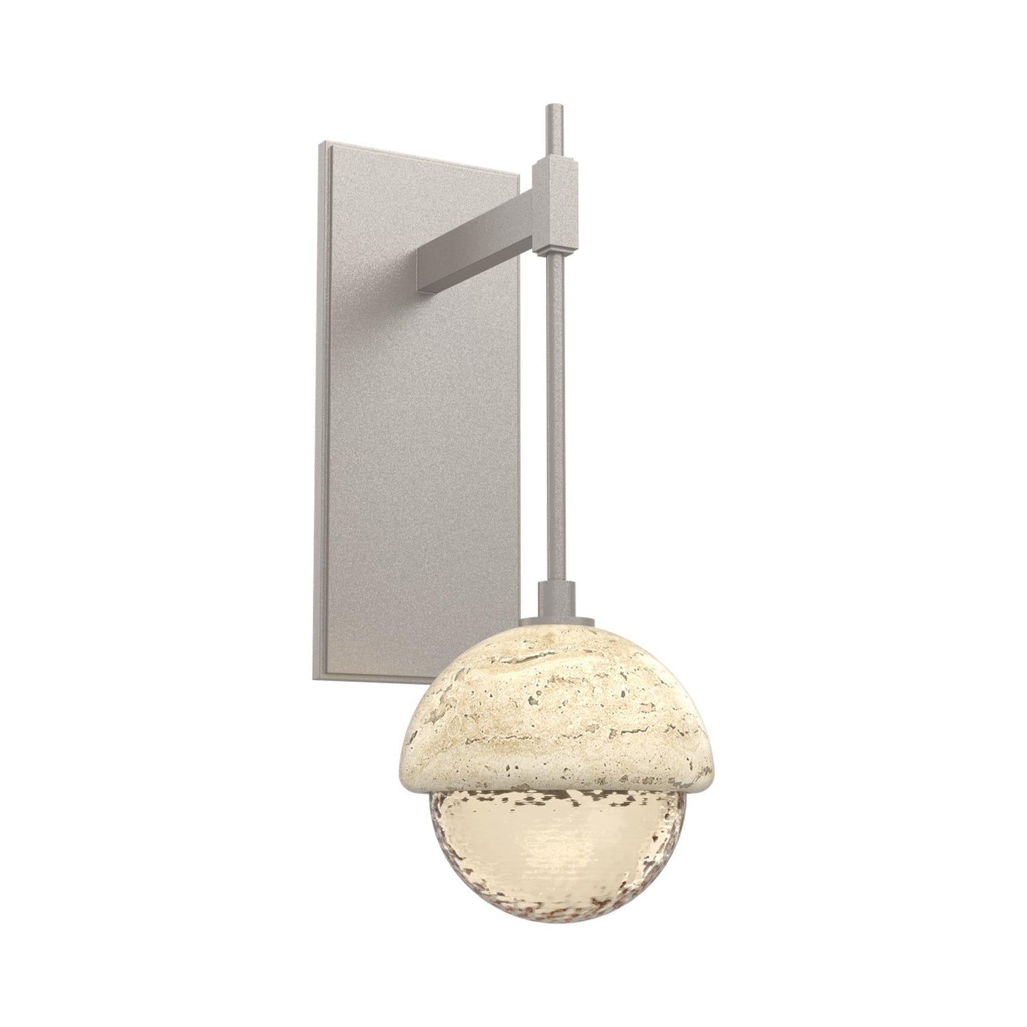 Cabochon Tempo LED Wall Light in Beige Silver/Amber Blown Glass (Travertine).