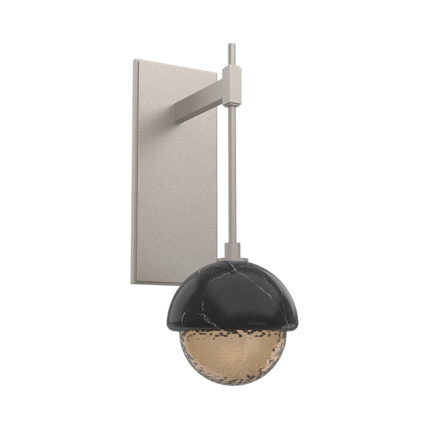 Cabochon Tempo LED Wall Light in Beige Silver/Bronze Blown Glass (Black Marble).