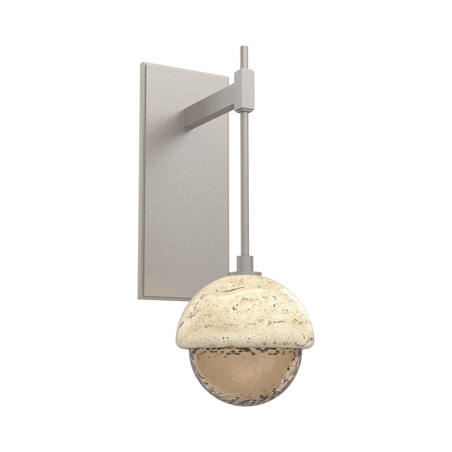 Cabochon Tempo LED Wall Light in Beige Silver/Bronze Blown Glass (Travertine).