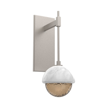 Cabochon Tempo LED Wall Light in Beige Silver/Bronze Blown Glass (White Marble).