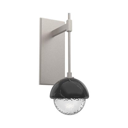 Cabochon Tempo LED Wall Light in Beige Silver/Clear Blown Glass (Black Marble).