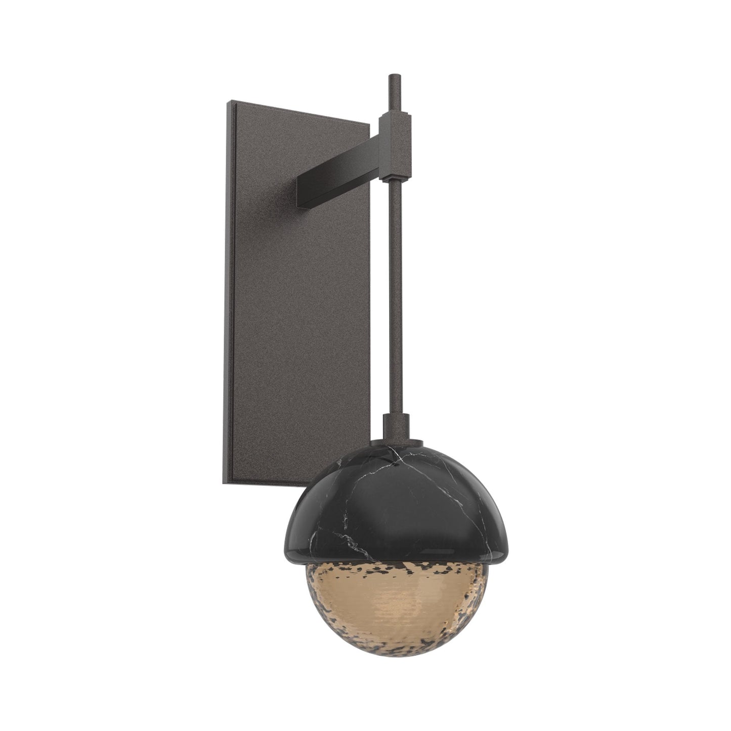 Cabochon Tempo LED Wall Light in Graphite/Bronze Blown Glass (Black Marble).