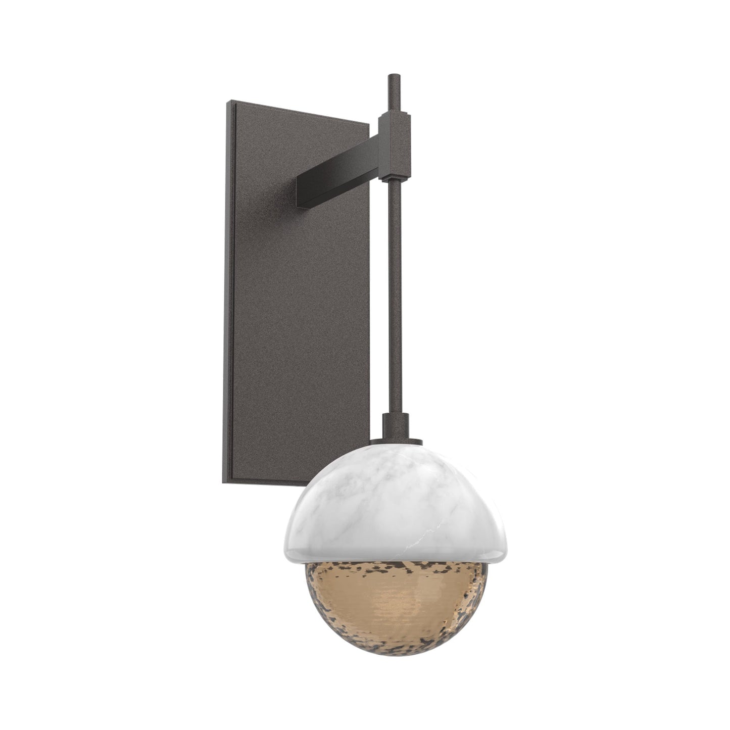 Cabochon Tempo LED Wall Light in Graphite/Bronze Blown Glass (White Marble).