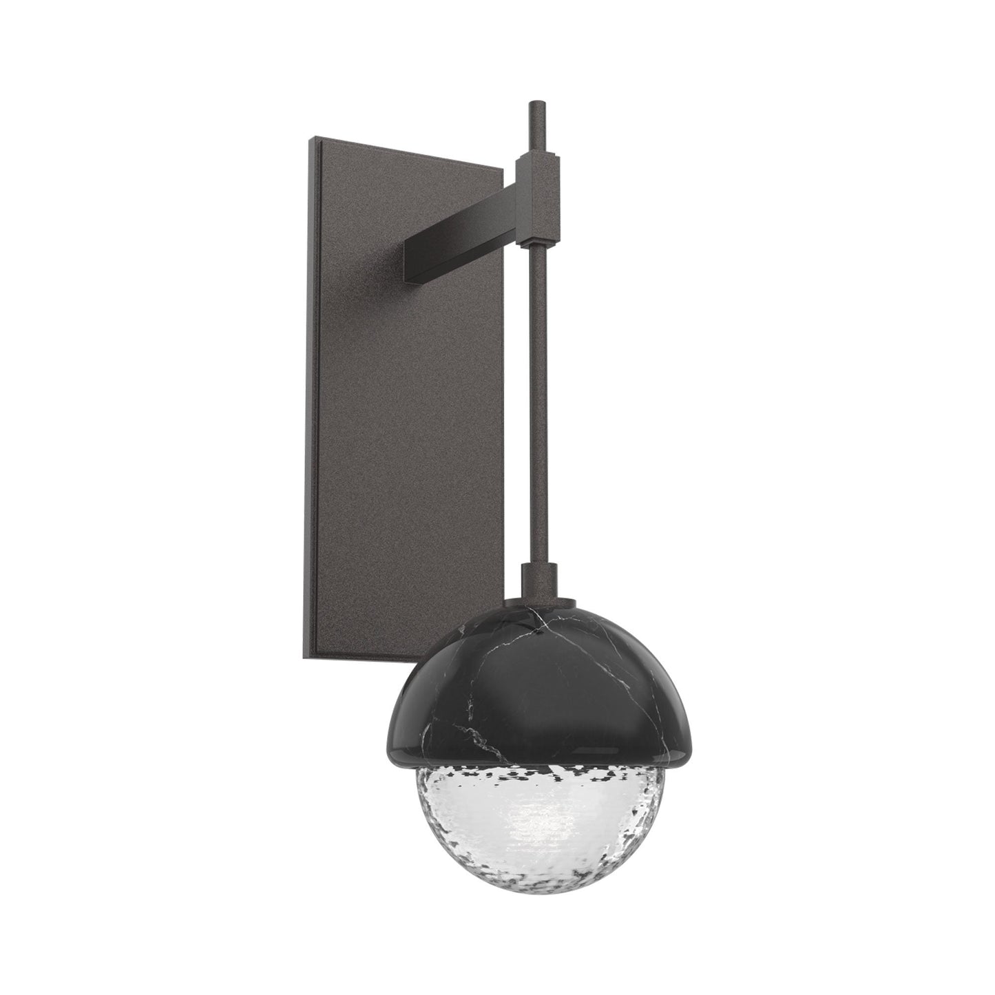 Cabochon Tempo LED Wall Light in Graphite/Clear Blown Glass (Black Marble).