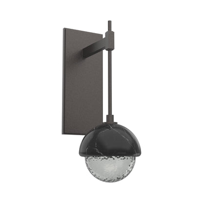 Cabochon Tempo LED Wall Light in Graphite/Smoke Blown Glass (Black Marble).