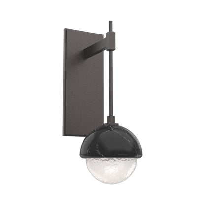 Cabochon Tempo LED Wall Light in Graphite/White Blown Glass (Black Marble).