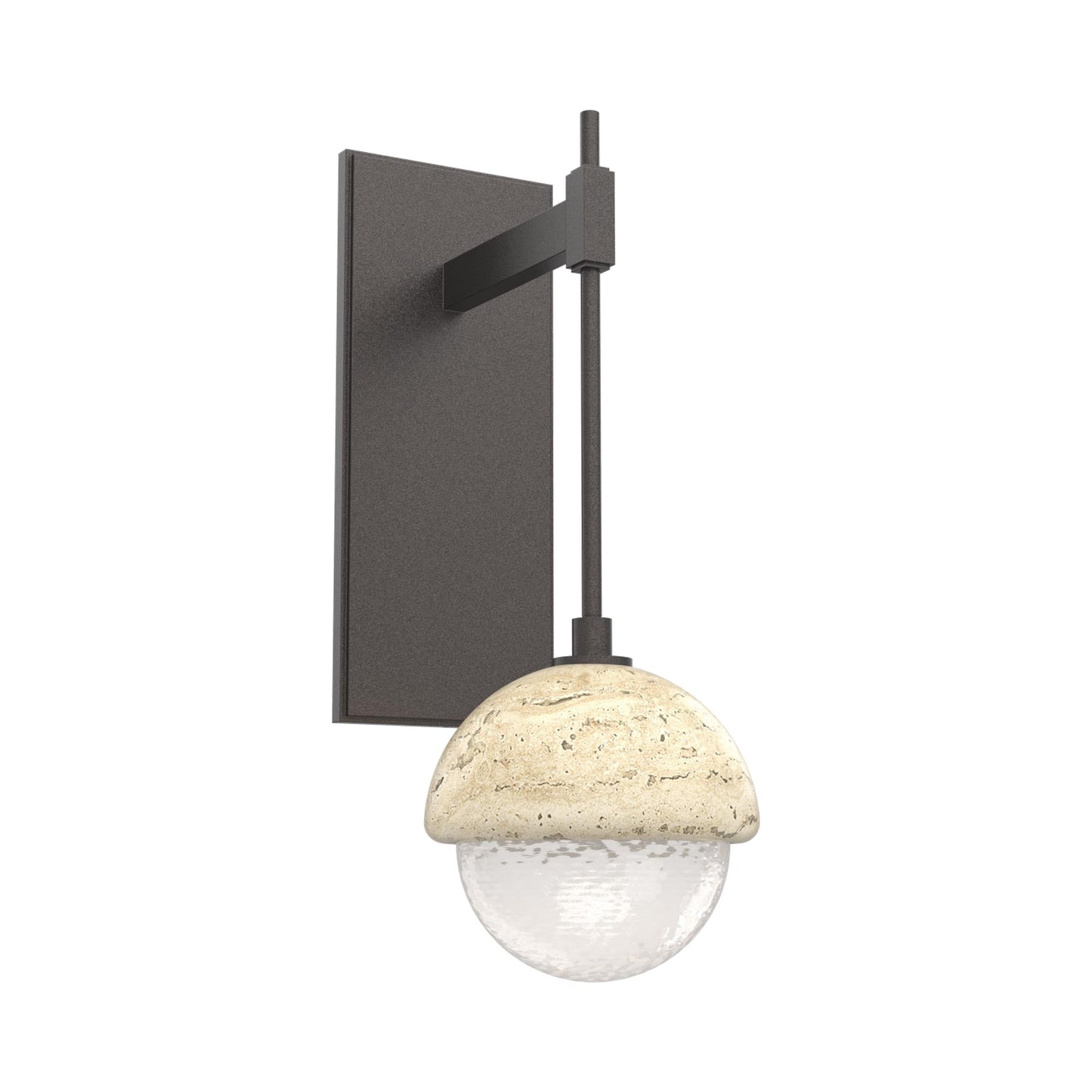 Cabochon Tempo LED Wall Light in Graphite/White Blown Glass (Travertine).