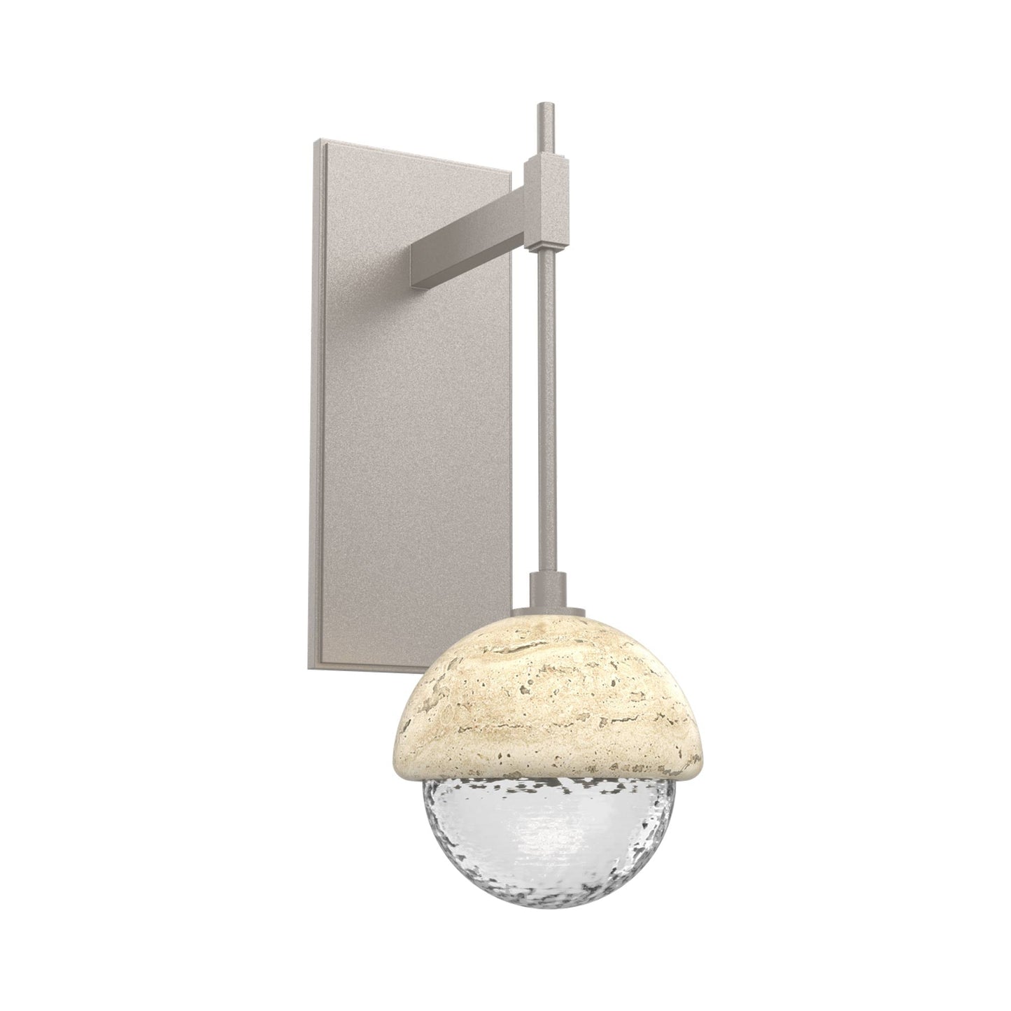 Cabochon Tempo LED Wall Light in Beige Silver/Clear Blown Glass (Travertine).