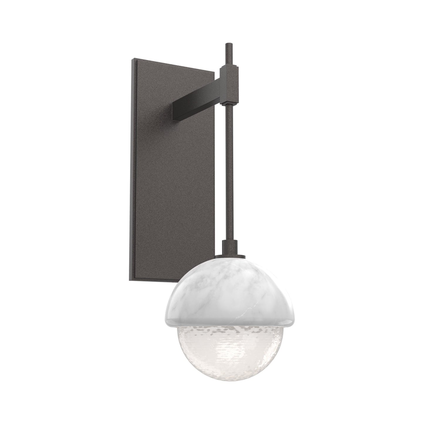Cabochon Tempo LED Wall Light in Graphite/White Blown Glass (White Marble).