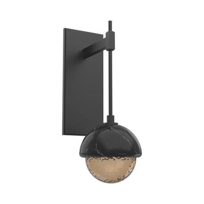 Cabochon Tempo LED Wall Light in Matte Black/Bronze Blown Glass (Black Marble).