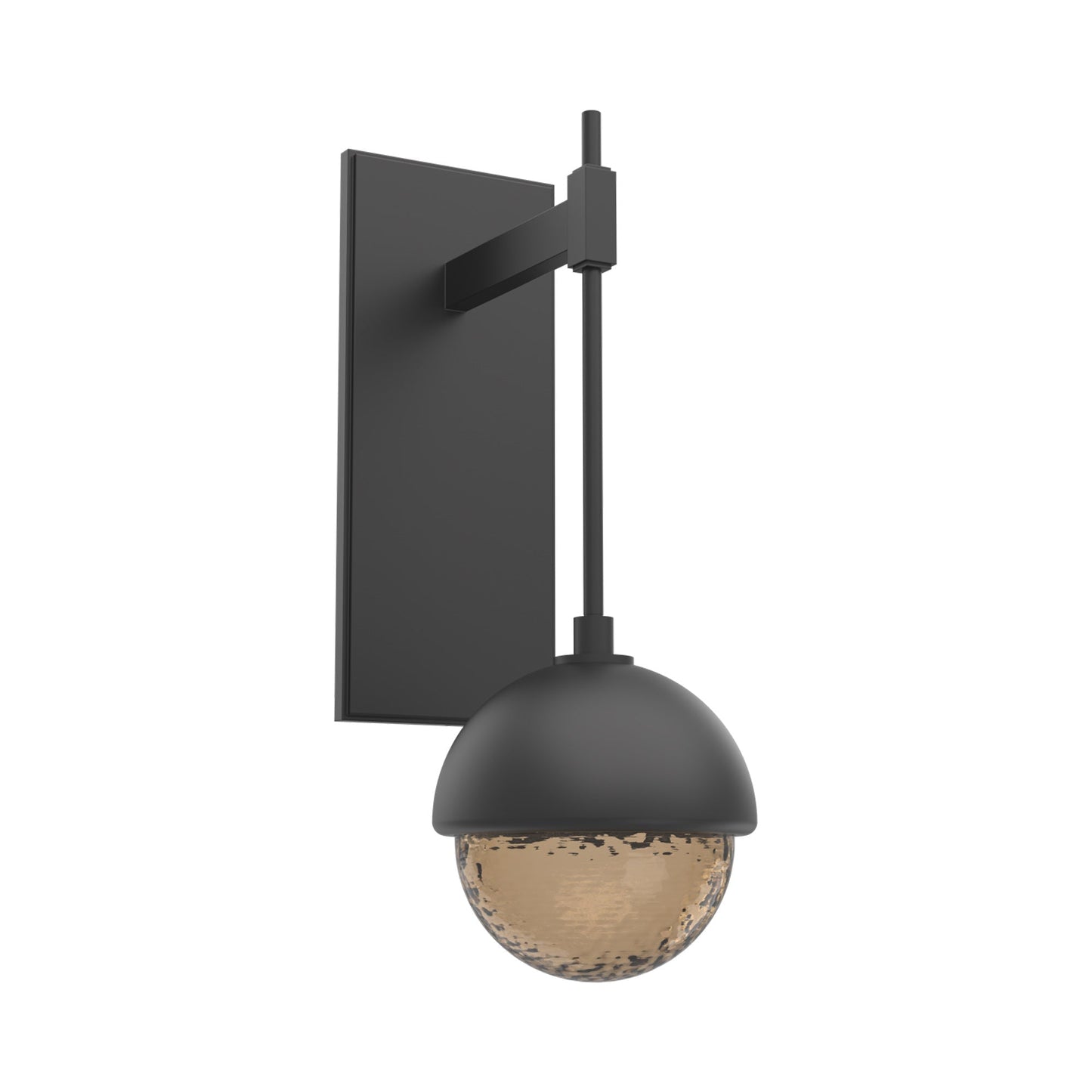 Cabochon Tempo LED Wall Light in Matte Black/Bronze Blown Glass (Matching Finish).