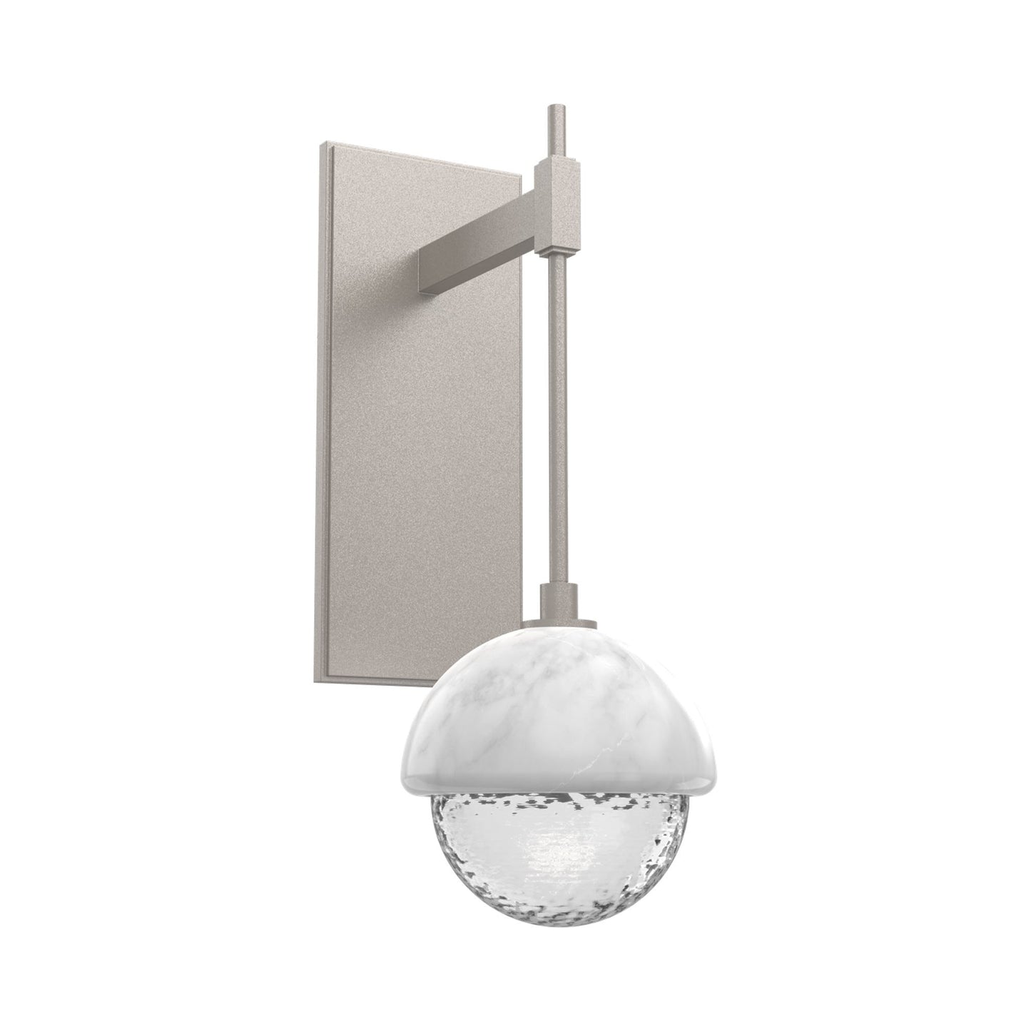 Cabochon Tempo LED Wall Light in Beige Silver/Clear Blown Glass (White Marble).