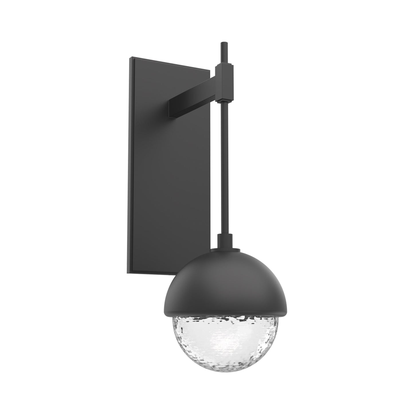 Cabochon Tempo LED Wall Light in Matte Black/Clear Blown Glass (Matching Finish).