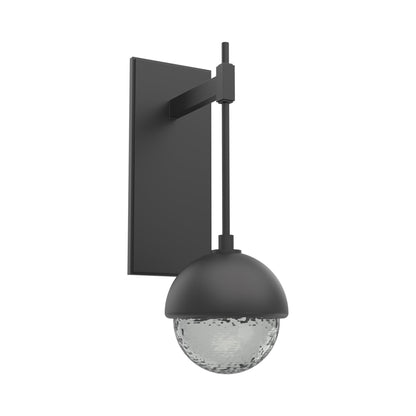 Cabochon Tempo LED Wall Light in Matte Black/Smoke Blown Glass (Matching Finish).
