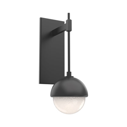 Cabochon Tempo LED Wall Light in Matte Black/White Blown Glass (Matching Finish).
