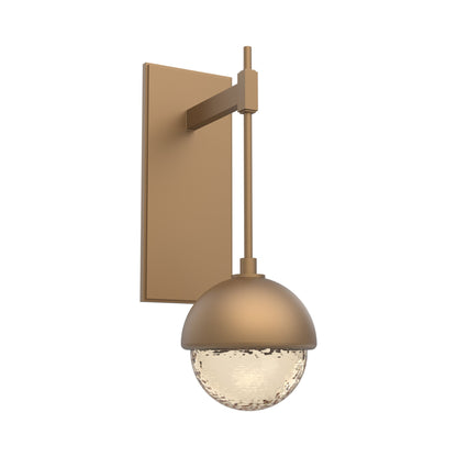 Cabochon Tempo LED Wall Light in Novel Brass/Amber Blown Glass (Matching Finish).