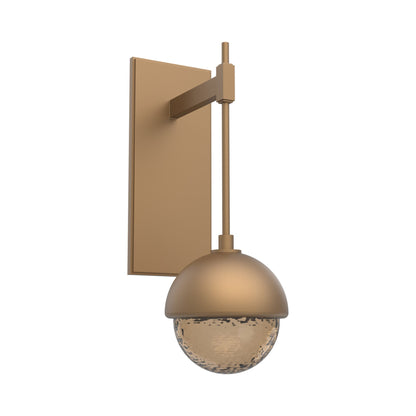 Cabochon Tempo LED Wall Light in Novel Brass/Bronze Blown Glass (Matching Finish).