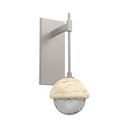 Cabochon Tempo LED Wall Light in Beige Silver/Smoke Blown Glass (Travertine).
