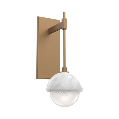 Cabochon Tempo LED Wall Light in Novel Brass/White Blown Glass (White Marble).