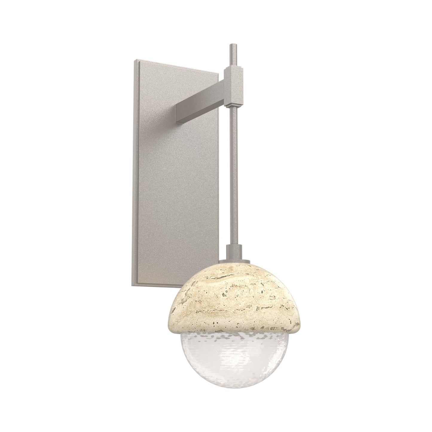 Cabochon Tempo LED Wall Light in Beige Silver/White Blown Glass (Travertine).