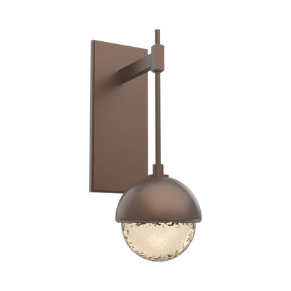 Cabochon Tempo LED Wall Light in Burnished Bronze/Amber Blown Glass (Matching Finish).