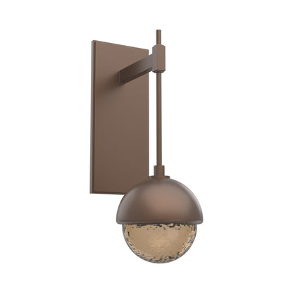 Cabochon Tempo LED Wall Light in Burnished Bronze/Bronze Blown Glass (Matching Finish).