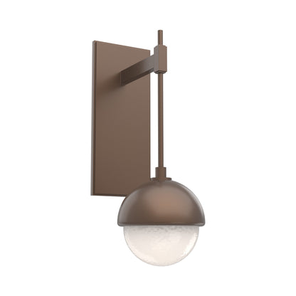 Cabochon Tempo LED Wall Light in Burnished Bronze/White Blown Glass (Matching Finish).