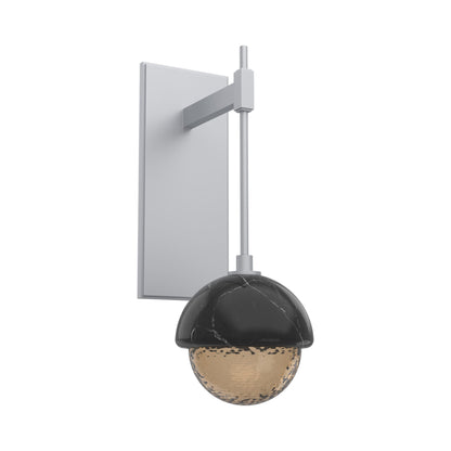 Cabochon Tempo LED Wall Light in Classic Silver/Bronze Blown Glass (Black Marble).