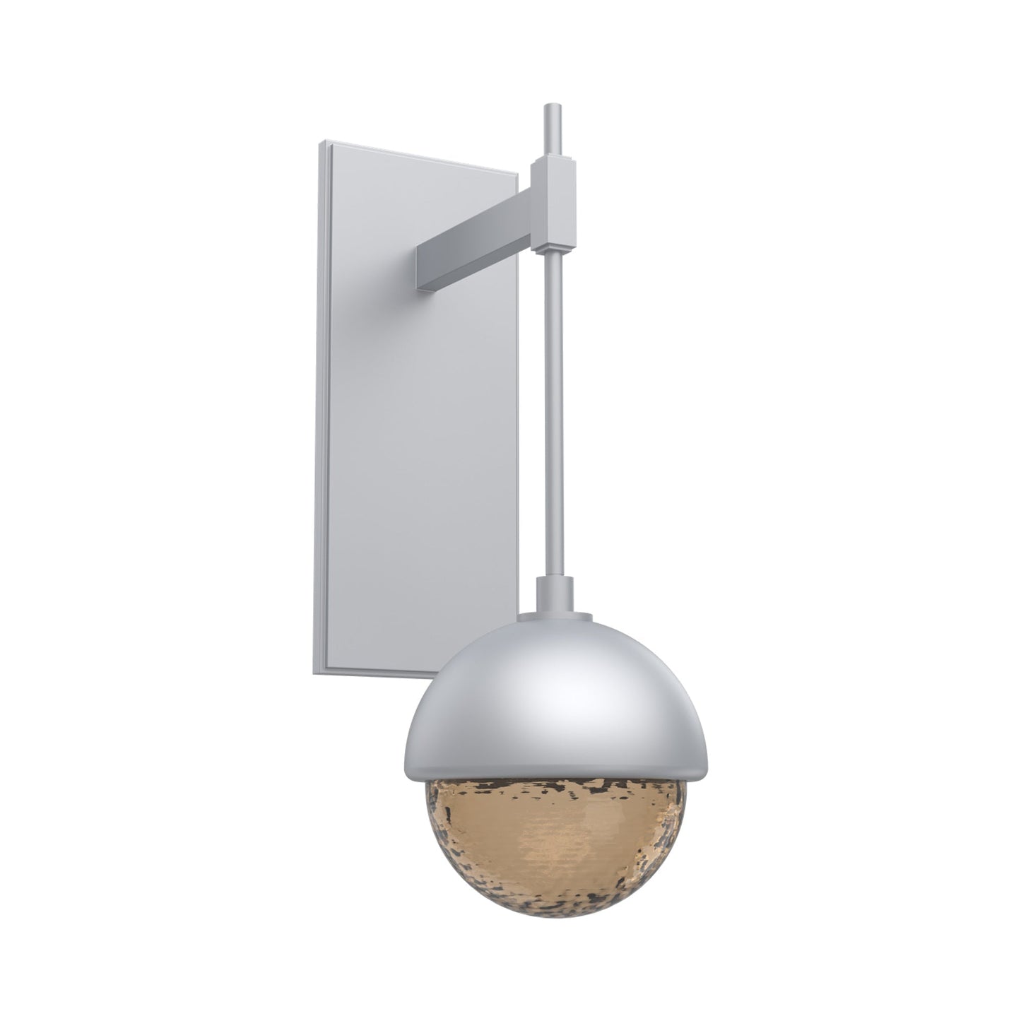 Cabochon Tempo LED Wall Light in Classic Silver/Bronze Blown Glass (Matching Finish).
